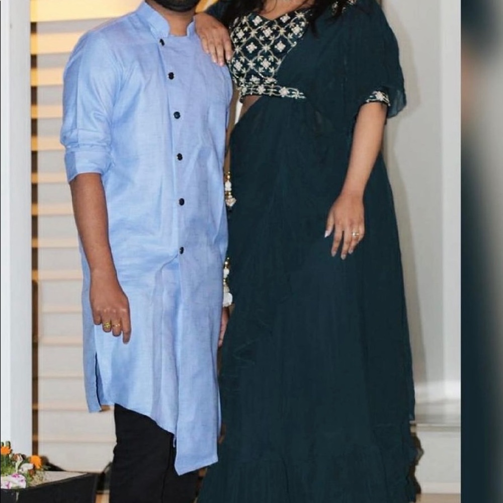 One min saree - in green size 38